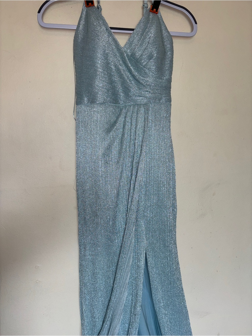 Vtg Y2K 90s Morgan & Co. Glitter Cross Back Gown Sz 5 Fairycore Prom Whimsigoth